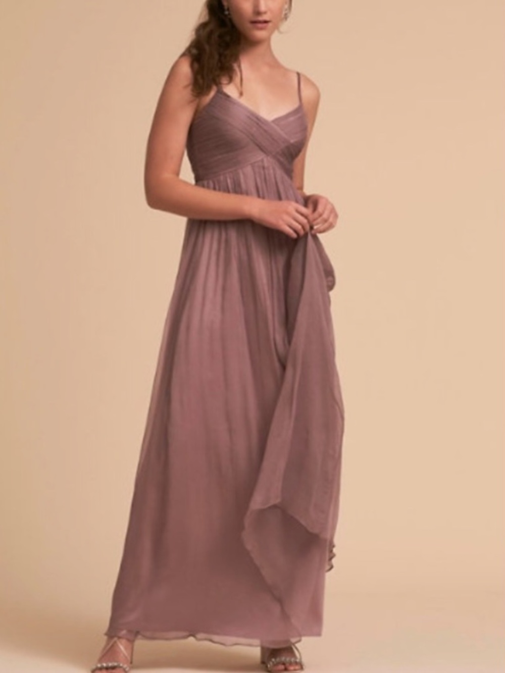 BHLDN gown Violet Grey